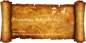 Pozsonyi Adrián névjegykártya