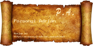 Pozsonyi Adrián névjegykártya